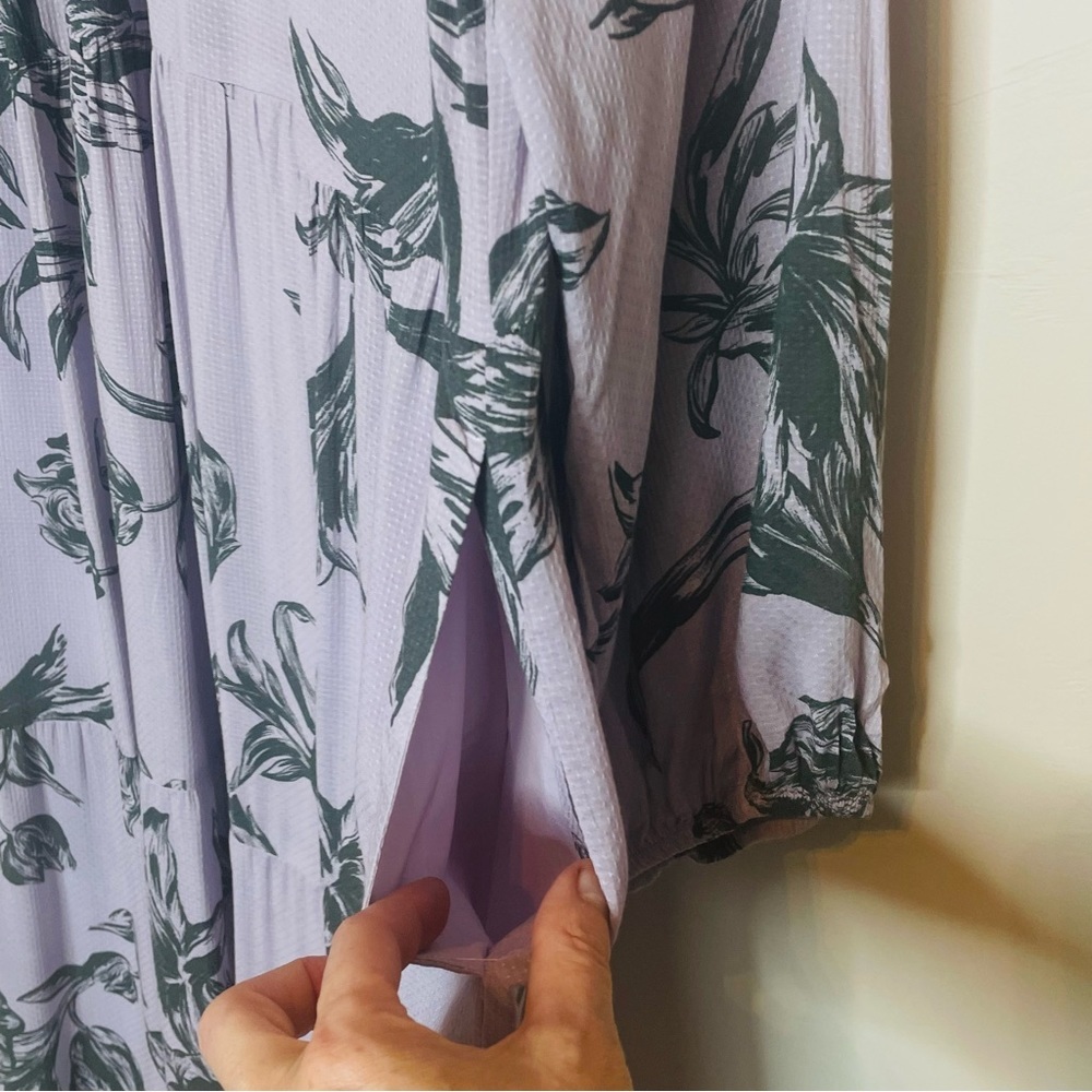 A New Day Floral Balloon Sleeve Tiered Midi Dress - Picture 6 of 12